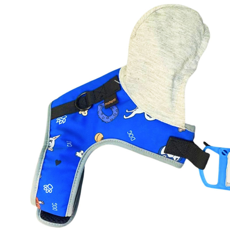 Шлейка Midepet с капюшоном S (шея 25, грудь 28-34 см) синяя