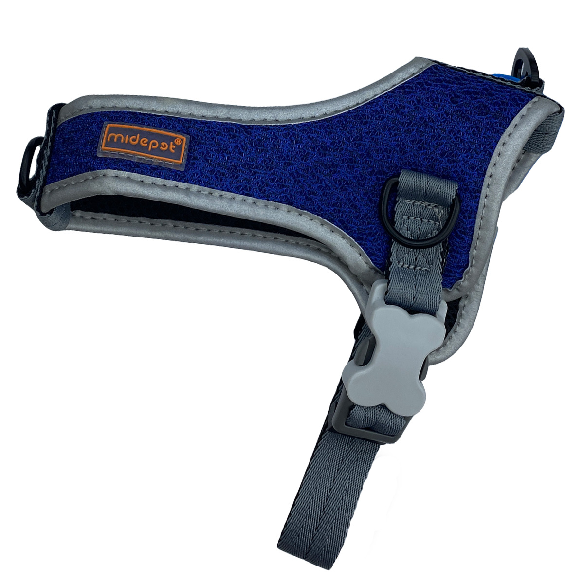 Шлейка Midepet с cотами T образная S (шея 35, грудь 40-50см) Синяя