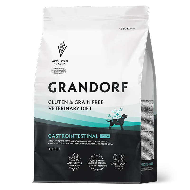 Grandorf Veterinary Diet Dog Gastrointestinal Low Fat 3кг для Собак, способствующий регуляции метабо