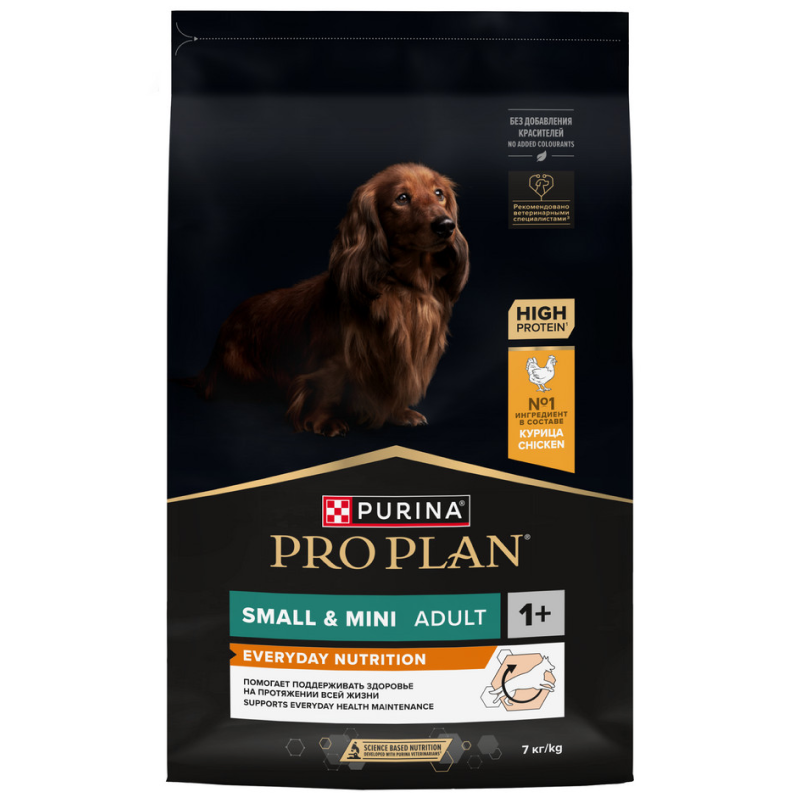 Сухой корм PRO PLAN для собак мелких и карликовых пород, с курицей, 7кг