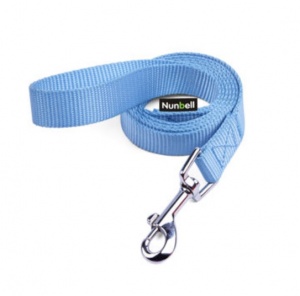 Поводок Nunbell нейлон 15мм*120см Голубой со светоотражающей нитью