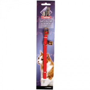 Ошейник FLAMINGO нейлон 10мм*32см Красный для Кошек