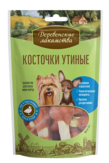 Деревенские Лакомства Косточки Утиные для Собак Мини пород