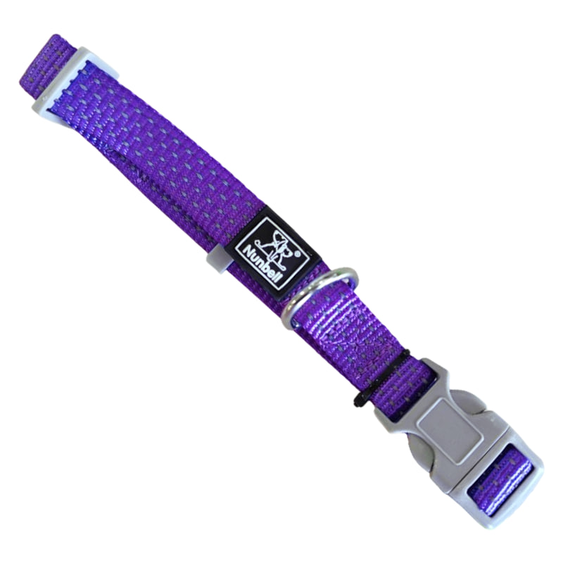 Ошейник Nunbell нейлон 15мм*44см Фиолетовый со светоотражающей нитью