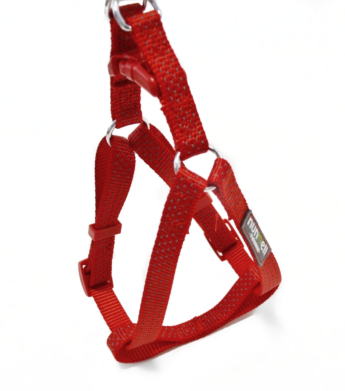 Шлейка Nunbell 15мм*32-47см нейлон Красный со светоотражающей нитью