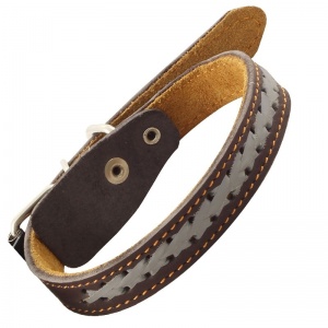 Ошейник Гамма 20мм Двойной Коса Светоотражающий