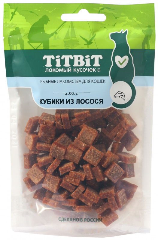 Лакомство TiTBiT Кубики из Лосося для Кошек 60г