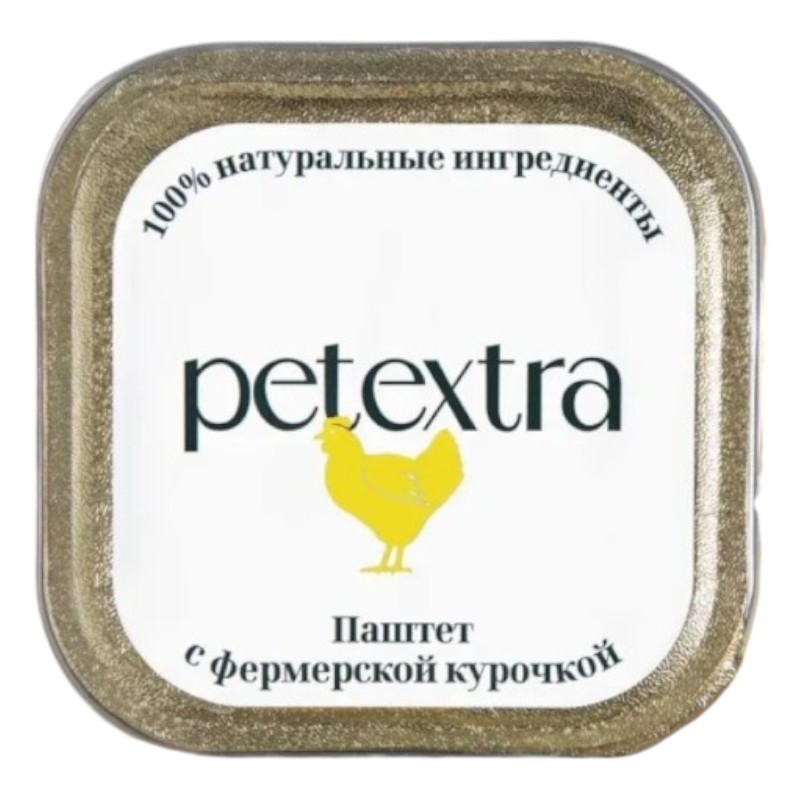 конс. Petextra 100г Паштет с фермерской Курочкой для Кошек