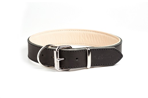 Ошейник Gripalle Гросс 25мм*32-42 Черный с Бежевой Подкладкой