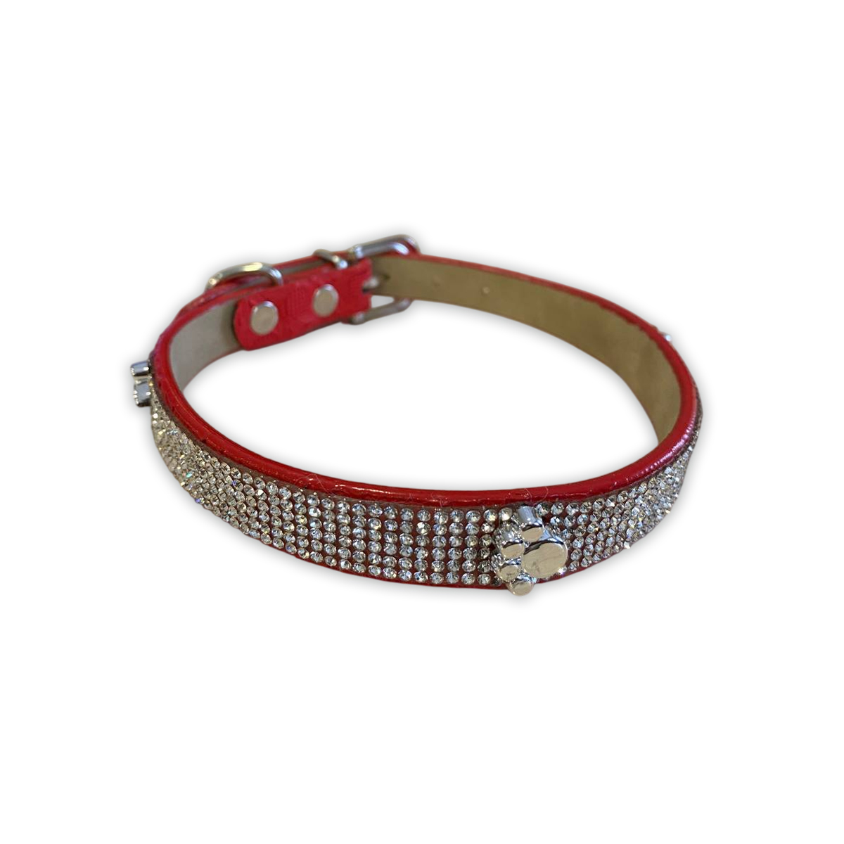 Ошейник TopPet со стразами 15мм, 29-35 см, Красный