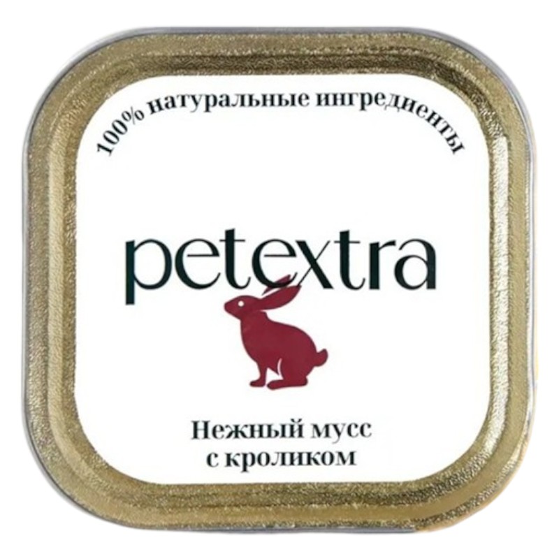конс. Petextra 100г Нежный мусс с Кроликом для Кошек