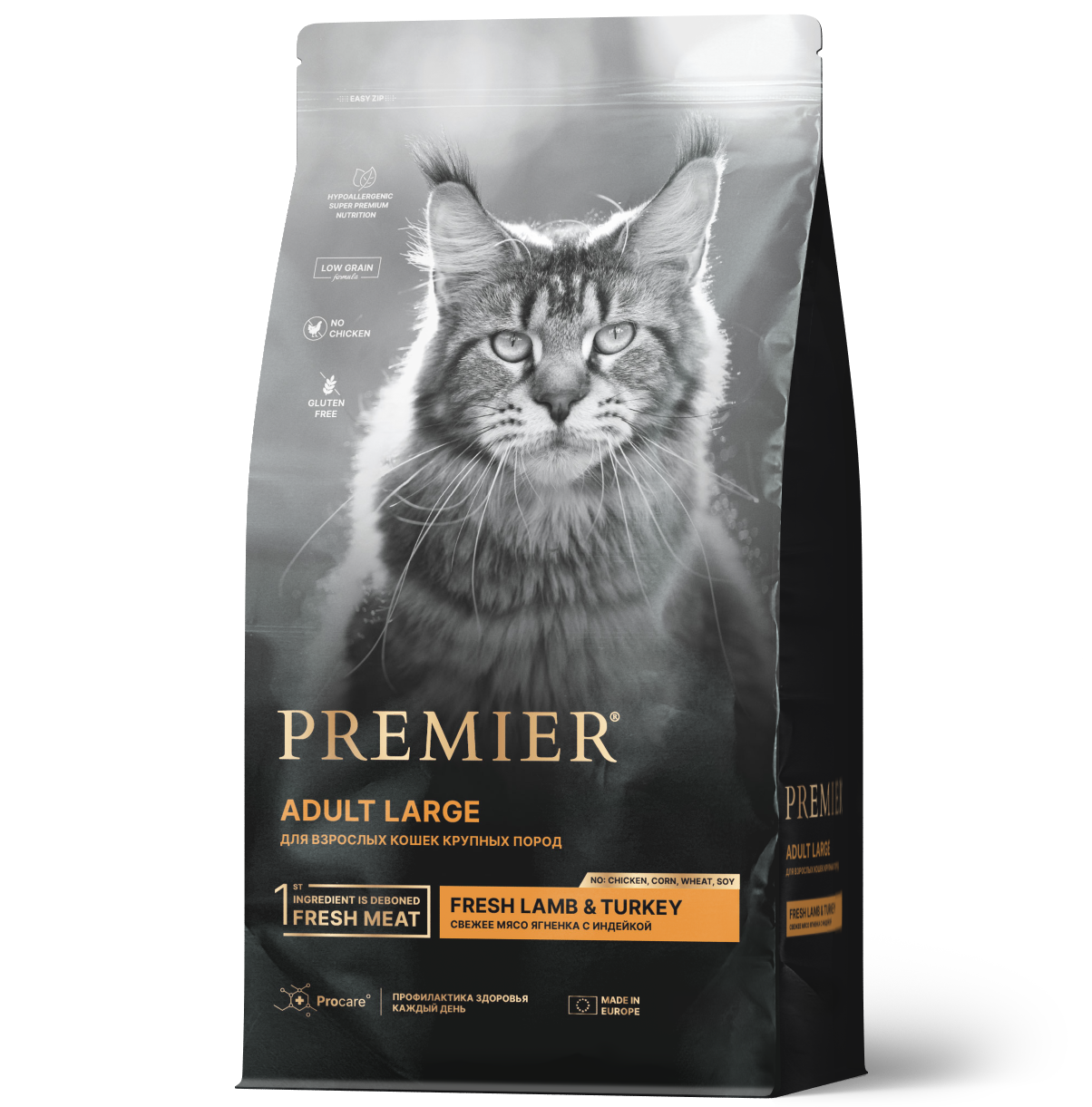 Premier Cat Adult Large Lamb&Turkey 2кг