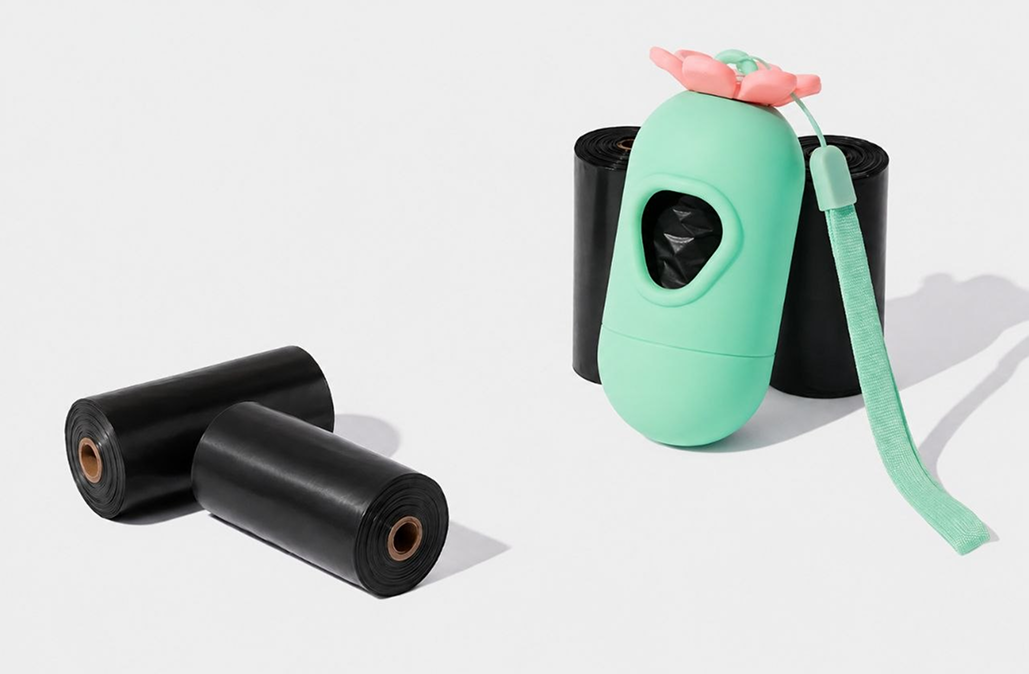 Контейнер Nunbell пластиковый Цветочек, для одноразовых пакетов + рулон