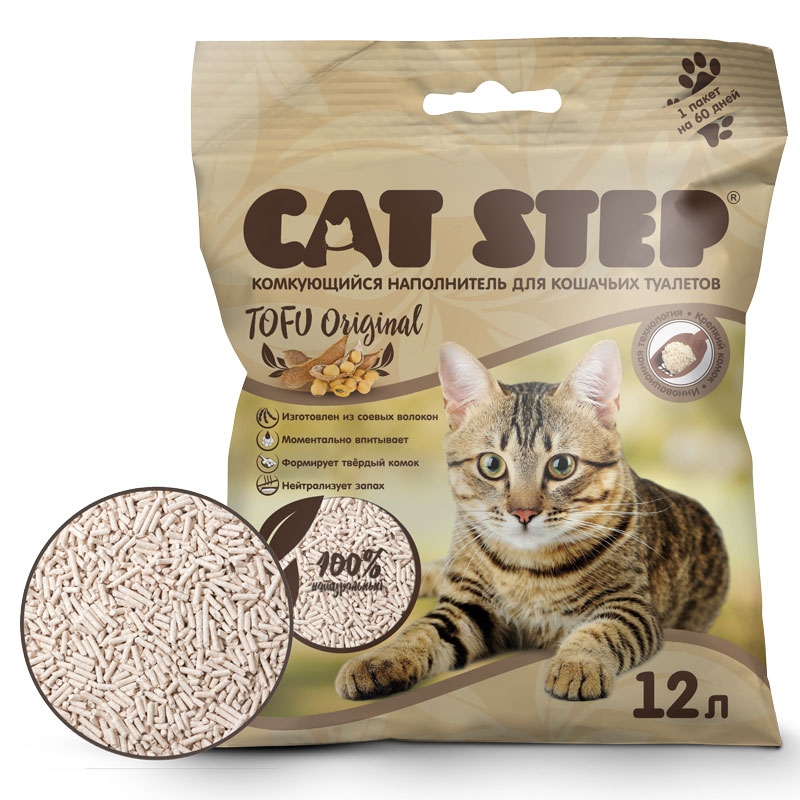 Cat Step Tofu Original 12л Комкующийся