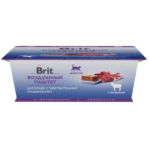 конс. Brit Воздушный паштет для Кошек с чувствительным пищеварением Ягнёнок, 100г