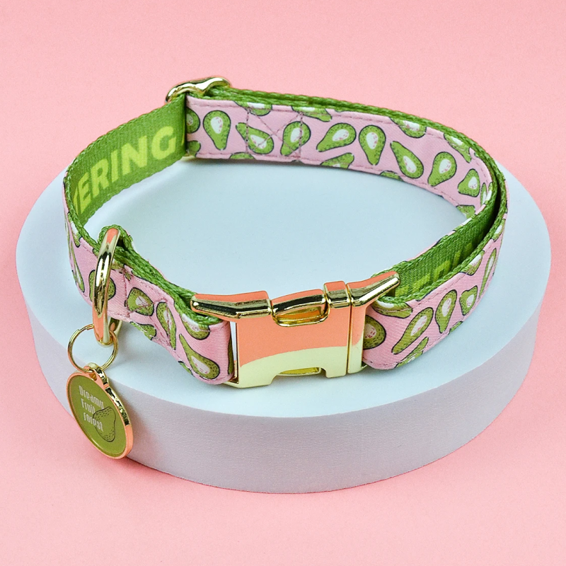 Ошейник MidePet "Color Blooming" S 1,5x20-30 см, розово-зеленый с рисунком