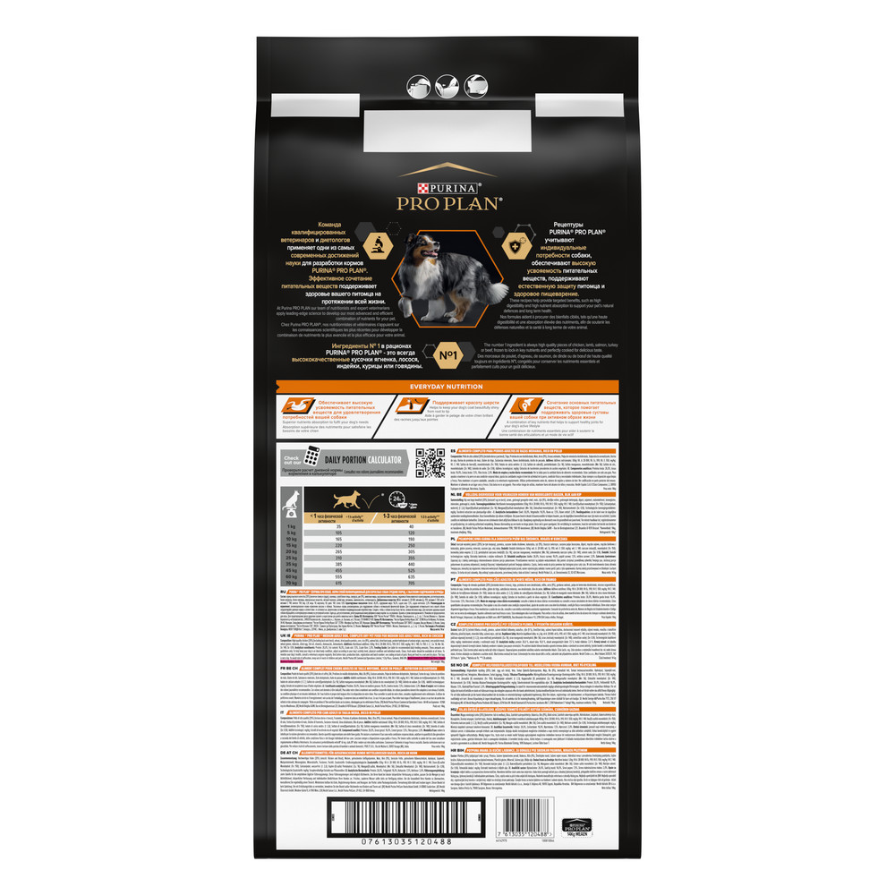 Сухой корм PRO PLAN для собак средних пород, с курицей, 14 кг