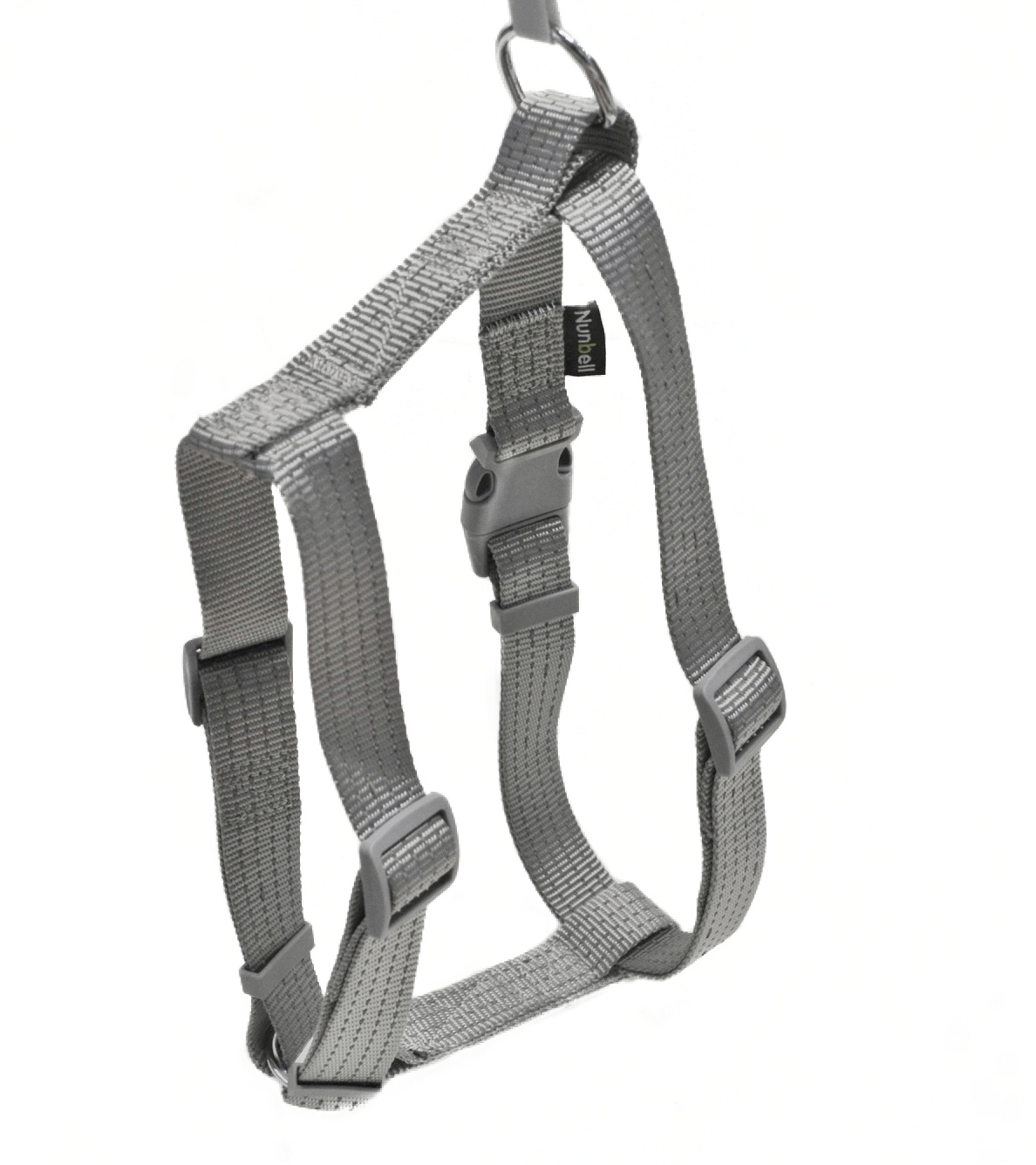 Шлейка Nunbell Smart 25мм*40-68/50-92см нейлон Серый со светоотражающей нитью