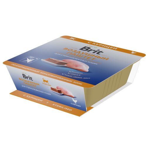 конс. Brit Воздушный паштет для стерилизованных Кошек Курица, 100г