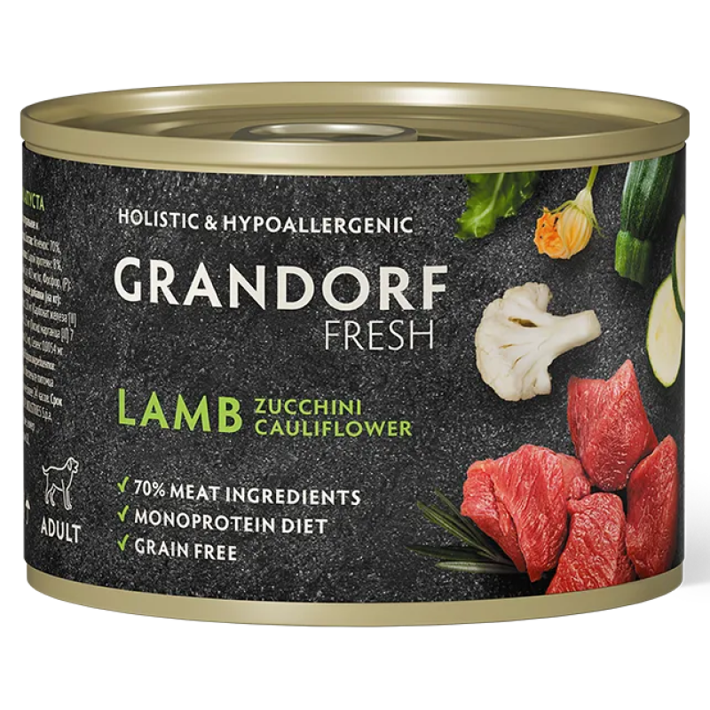 конс. Grandorf FRESH для Собак Паштет из ягненка с цукини и цветной капустой 200г
