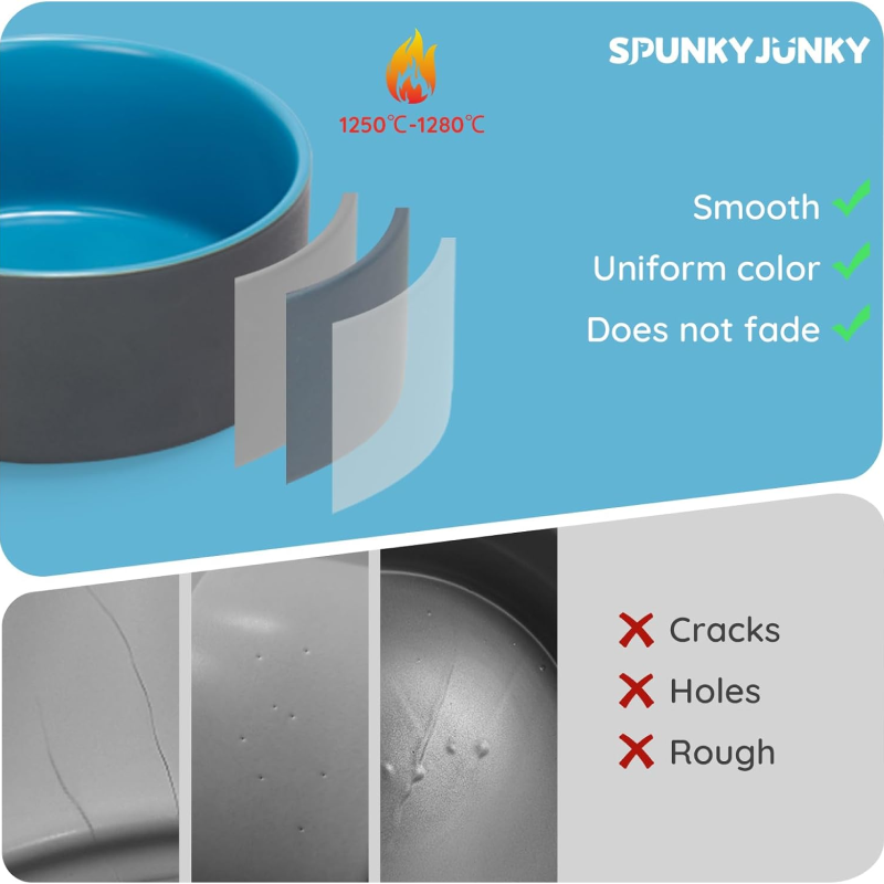 Миска керамическая TopPet, серо-синяя 350 мл