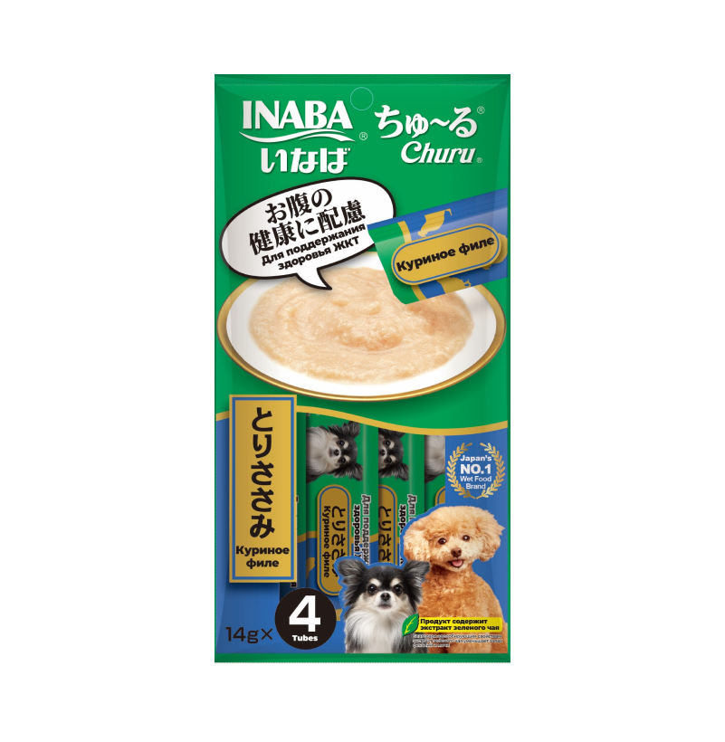 Inaba Churu пюре 14г Куриное филе для Собак - поддержание ЖКТ (1шт)
