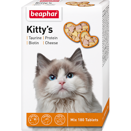 Лакомство Beaphar "Kitty's" Микс 180шт Сердечки для Кошек