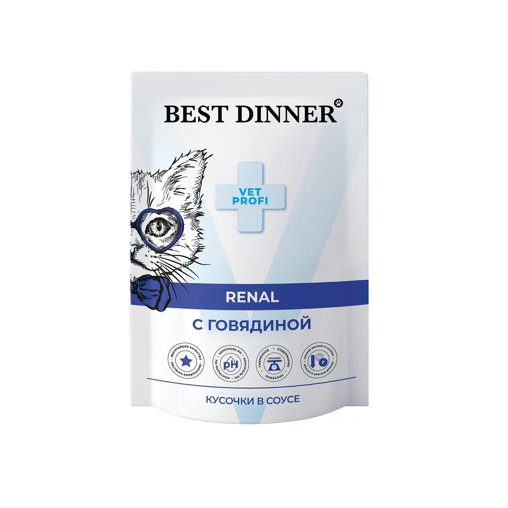 пауч Best Dinner Renal кусочки в соусе с Говядиной 85г