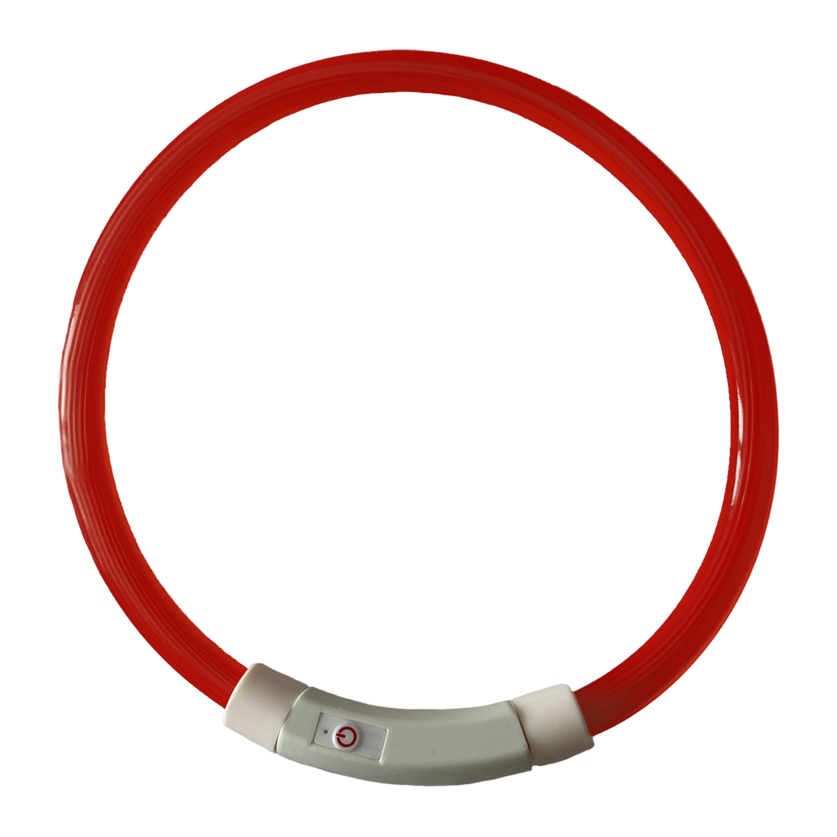 Ошейник TopPet Neon M (50см), светящийся, красный