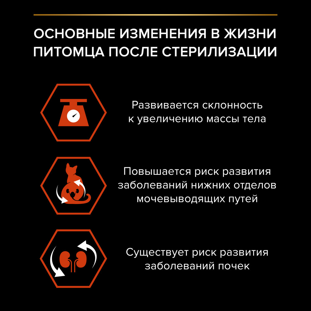 Сухой корм PRO PLAN Sterilised VITAL FUNCTIONS для взрослых стерилизованных кошек для поддержания функций почек, мозга и иммунитета, с высоким содержанием лосося, 400 г