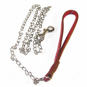 Поводок (Triol) SHL1611 Цепь с Кожаной Ручкой 1.6мм*110см