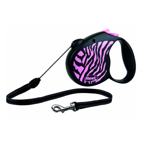 Рулетка Flexi Safari Zebra S трос 5м 12кг