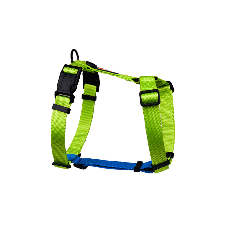 Шлейка MidePet "Design H" - M (стропа 2 см, грудь 40-60 см), салатовая с голубым