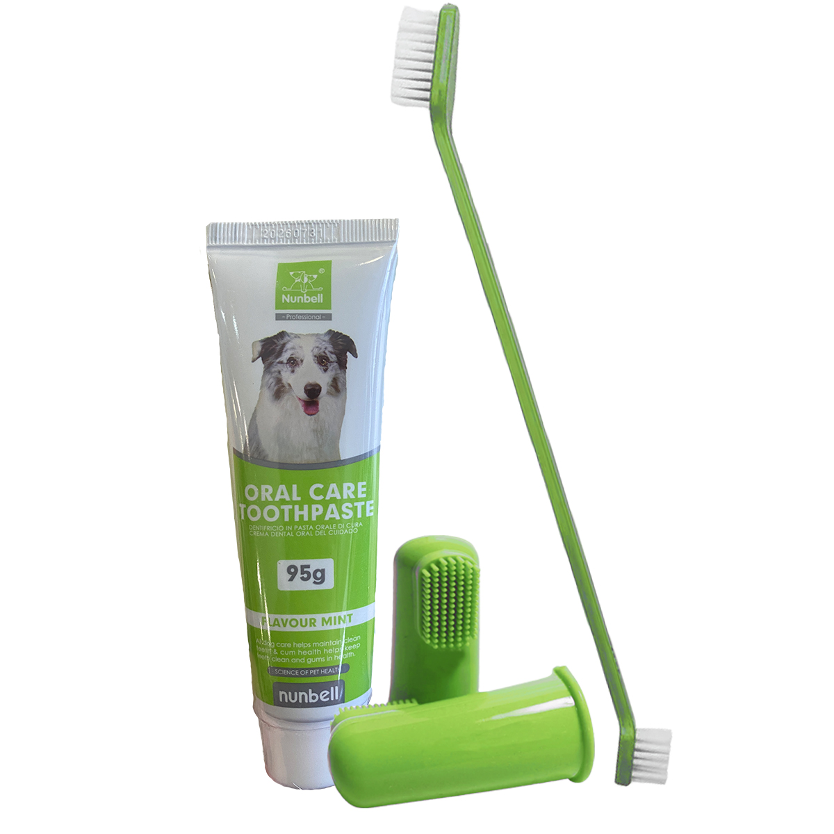 Набор Nunbell Зубные щетки + паста для собак