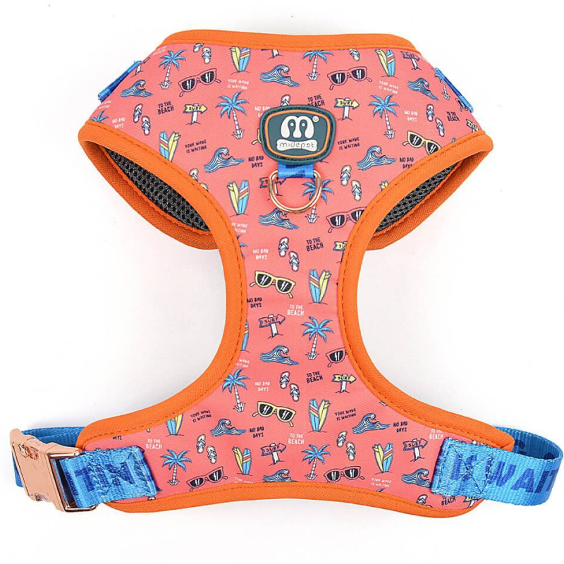 Шлейка MidePet "Color Blooming" M (шея 38-47, грудь 45-62 см) розовая с рисунком