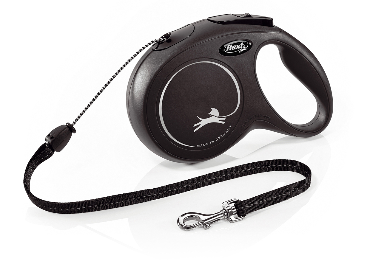 Рулетка Flexi New Classic M трос 8м 20кг Черная