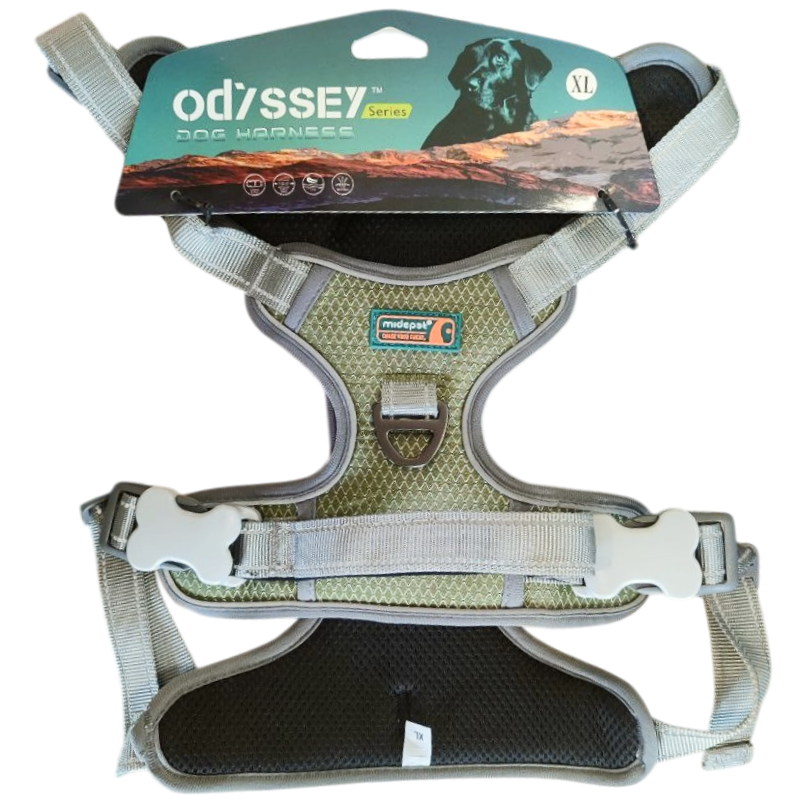 Шлейка MidePet "Odyssey" - XL (шея 45-78, грудь 81-102 см) зеленая