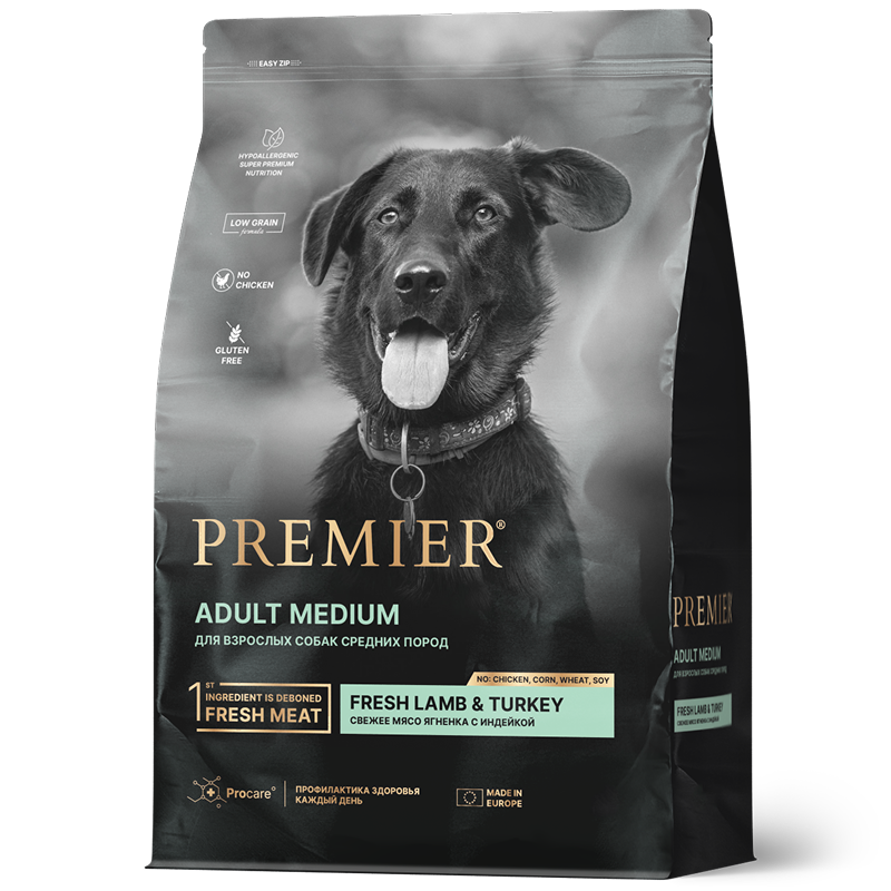 Premier Dog Adult Medium Lamb&Turkey 3кг