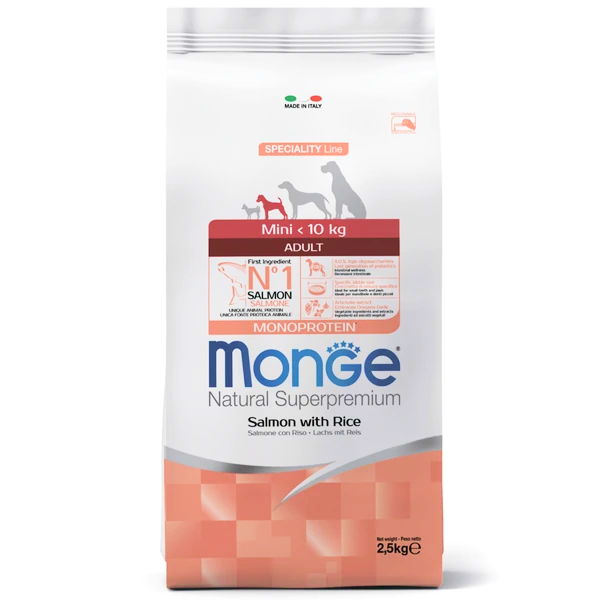 Monge Dog Speciality Mini для Собак мелких пород c Лососем и Рисом 2,5кг