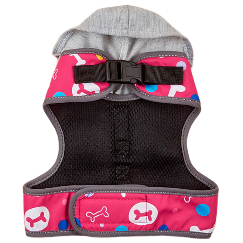 Шлейка Midepet с капюшоном M (шея 28, грудь 31-39 см) розовая