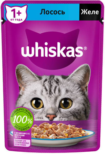 Whiskas пауч Желе с Лососем
