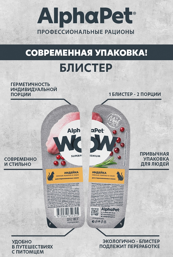 конс. AlphaPet WOW 100г для Щенков Индейка с Потрошками