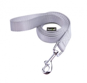 Поводок Nunbell нейлон 15мм*120см Серый со светоотражающей нитью