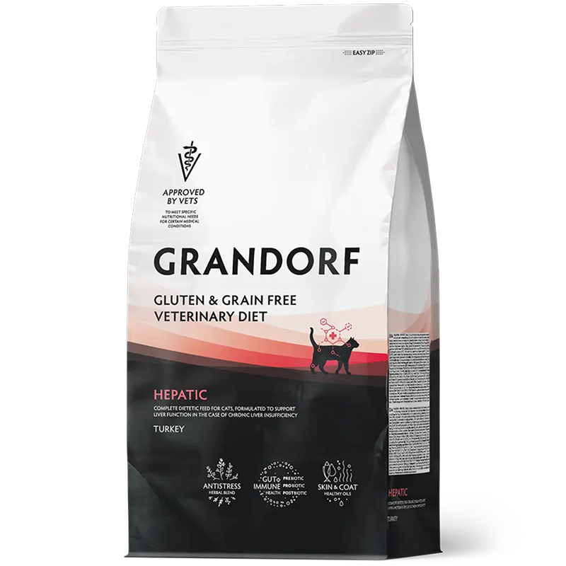 Grandorf Veterinary Diet Cat Hepatic 400г для Кошек, для поддержания функции печени при ХПН