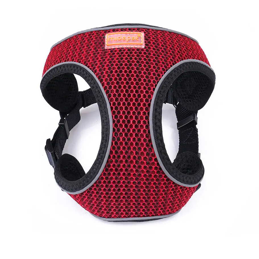 Шлейка Midepet с cотами Х образная M (шея 44 , грудь 48-56см) Красная