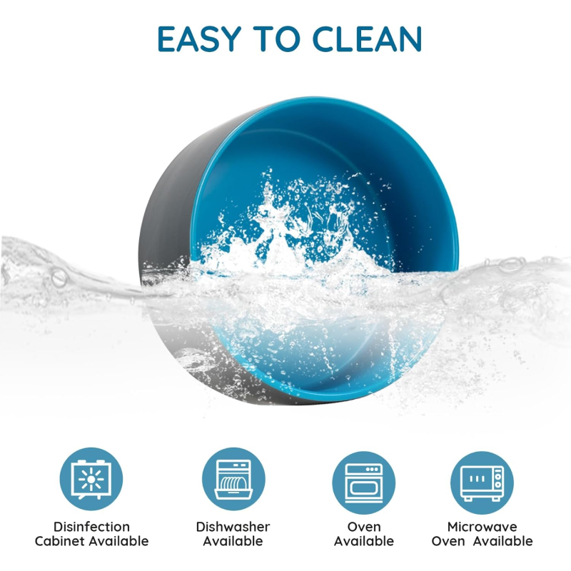 Миска керамическая TopPet, серо-синяя 350 мл