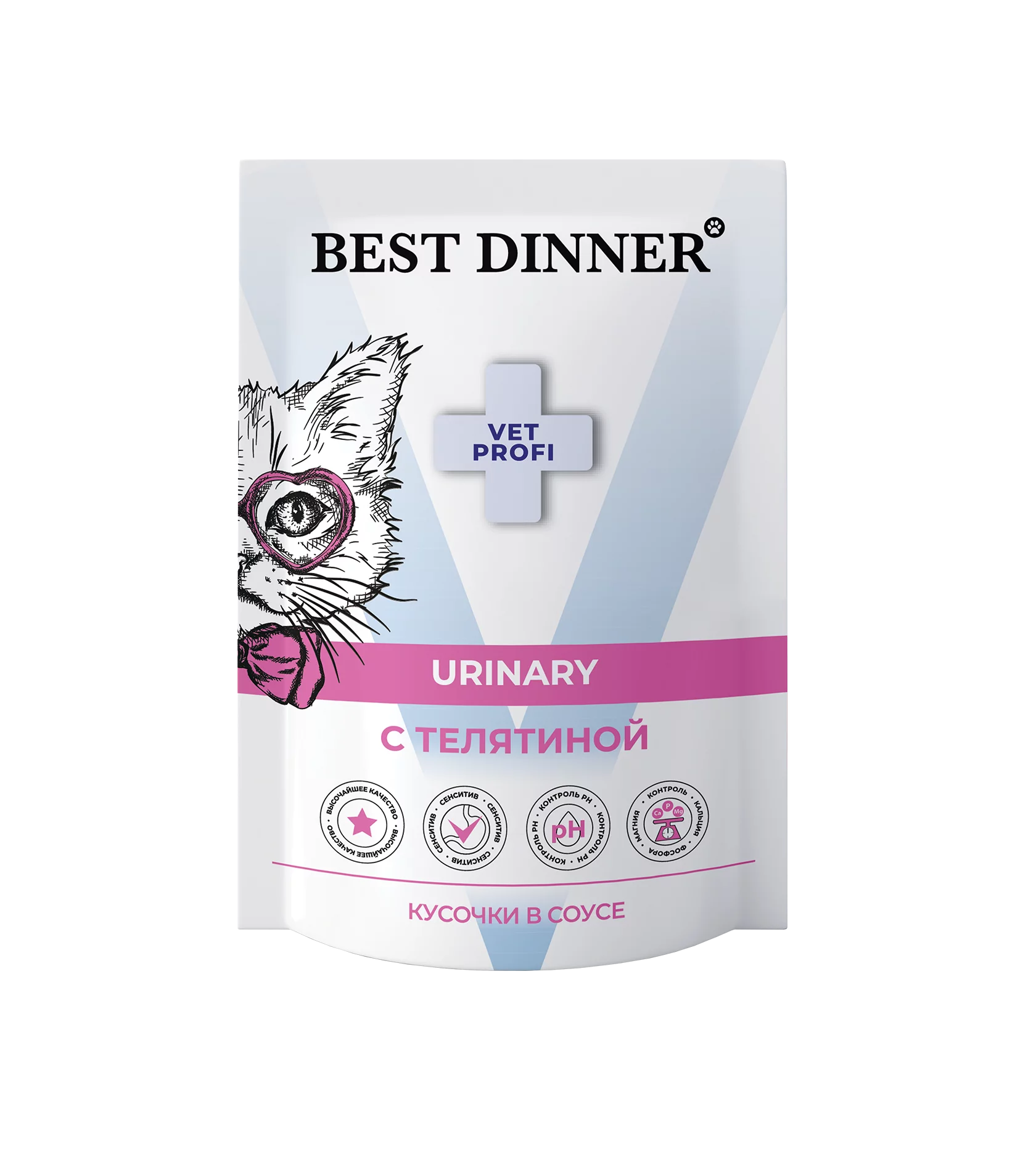 пауч Best Dinner Urinary кусочки в соусе с Телятиной 85г