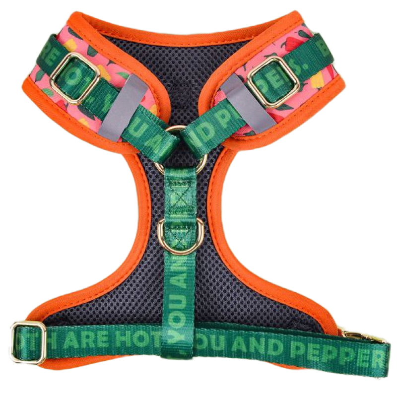 Шлейка MidePet "Color Blooming" S (шея 35-44, грудь 41-54 см) розово-зеленая с рисунком