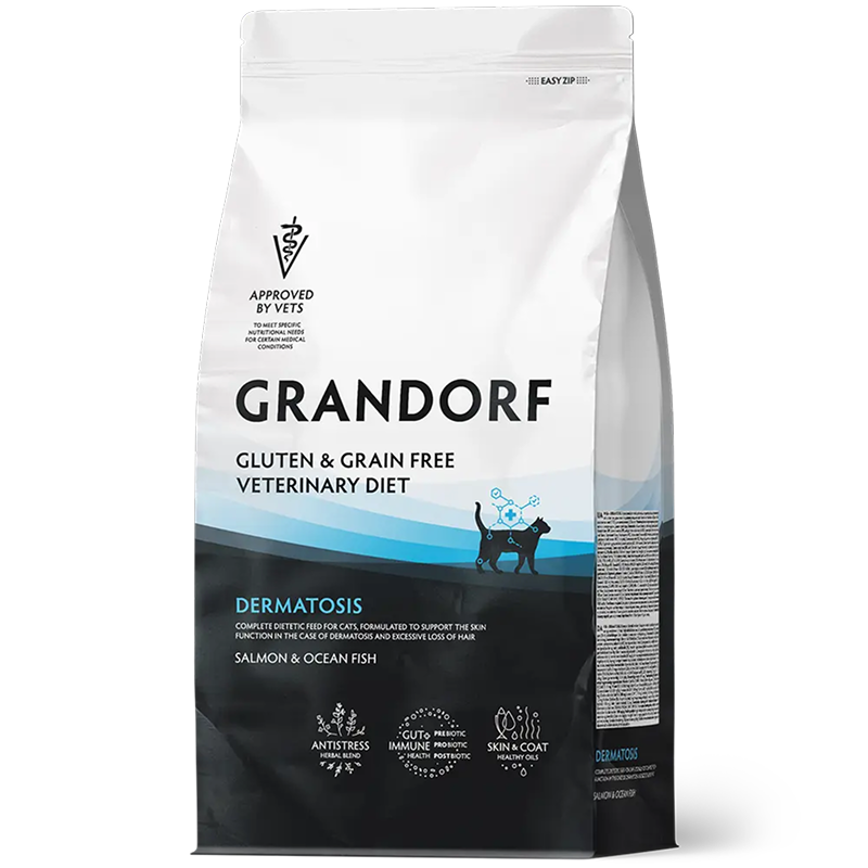 Grandorf Veterinary Diet Cat Dermatosis 2кг для Кошек с заболеваниями кожи