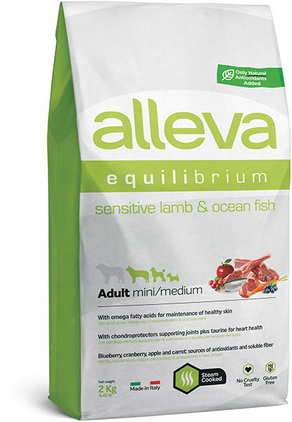 Alleva Equilibrium Sensitive Dog 2кг с Ягненком и Океанической Рыбой